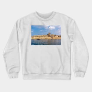 Coastal landscape of Valletta, Malta Crewneck Sweatshirt